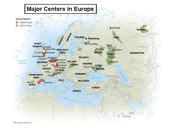 Major Centers in Europe 