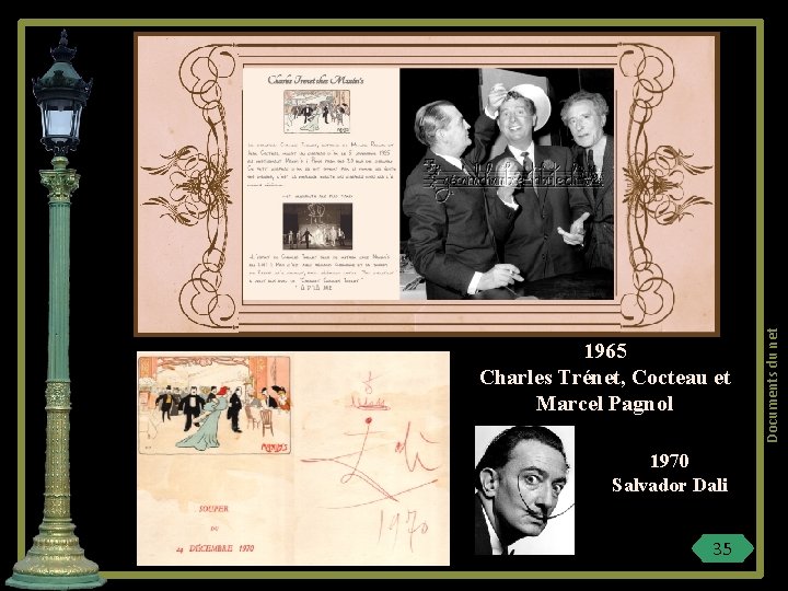 1970 Salvador Dali 35 Documents du net 1965 Charles Trénet, Cocteau et Marcel Pagnol
