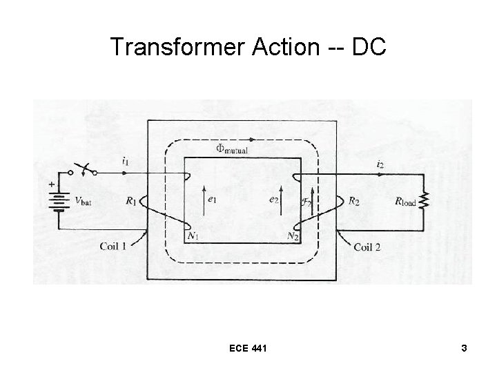 Transformer Action -- DC ECE 441 3 