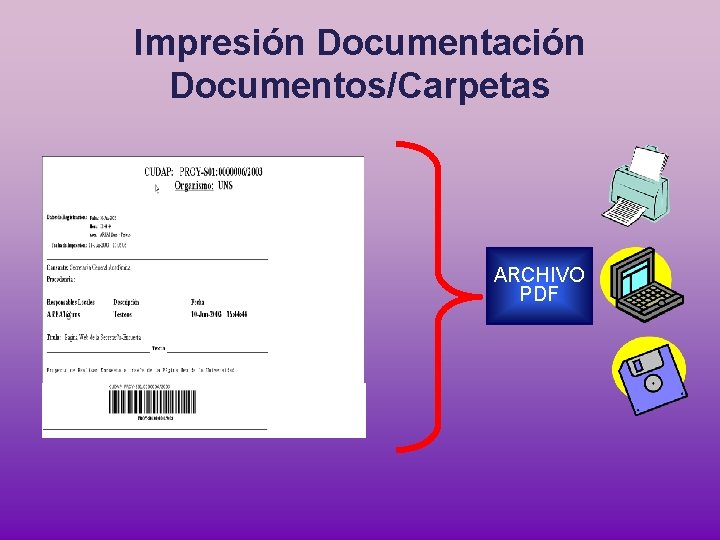 Impresión Documentación Documentos/Carpetas ARCHIVO PDF 