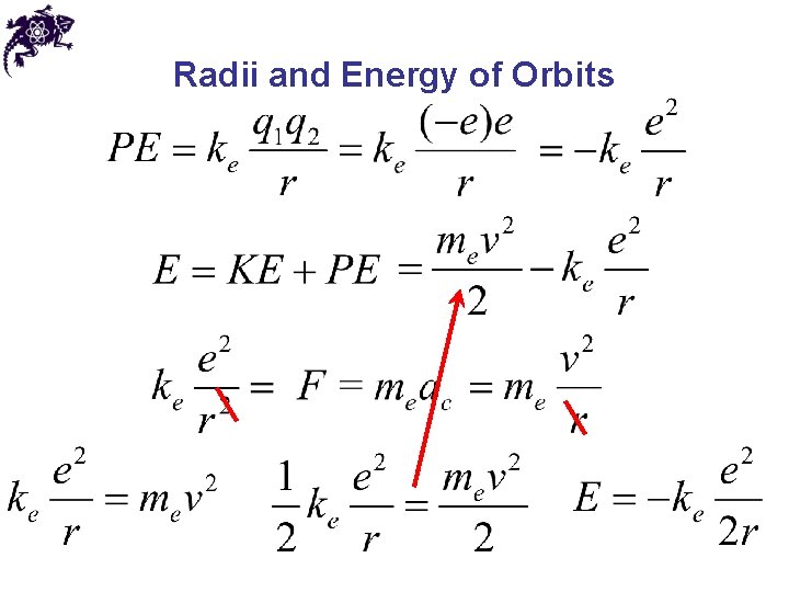 Radii and Energy of Orbits 