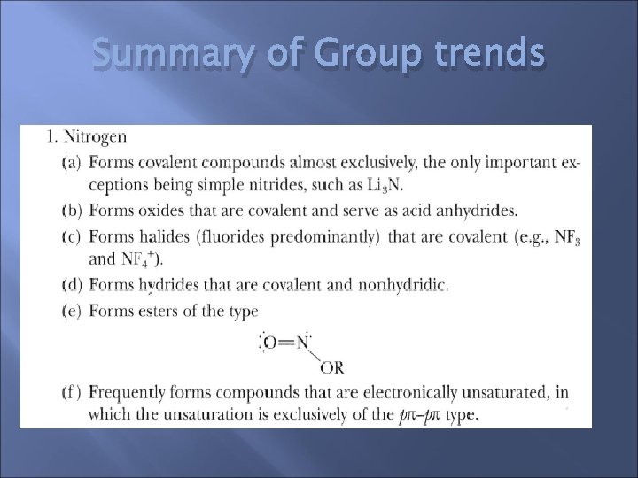 Summary of Group trends 