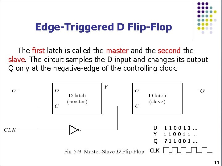 Edge-Triggered D Flip-Flop The first latch is called the master and the second the