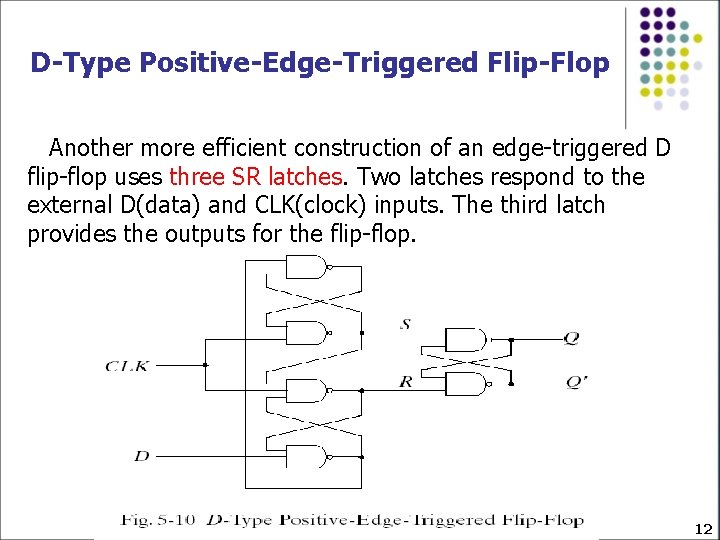 D-Type Positive-Edge-Triggered Flip-Flop Another more efficient construction of an edge-triggered D flip-flop uses three