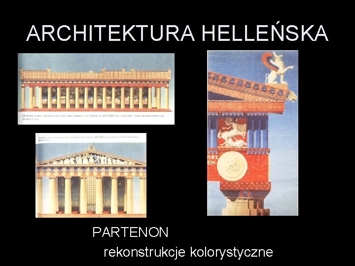 ARCHITEKTURA HELLEŃSKA PARTENON rekonstrukcje kolorystyczne 