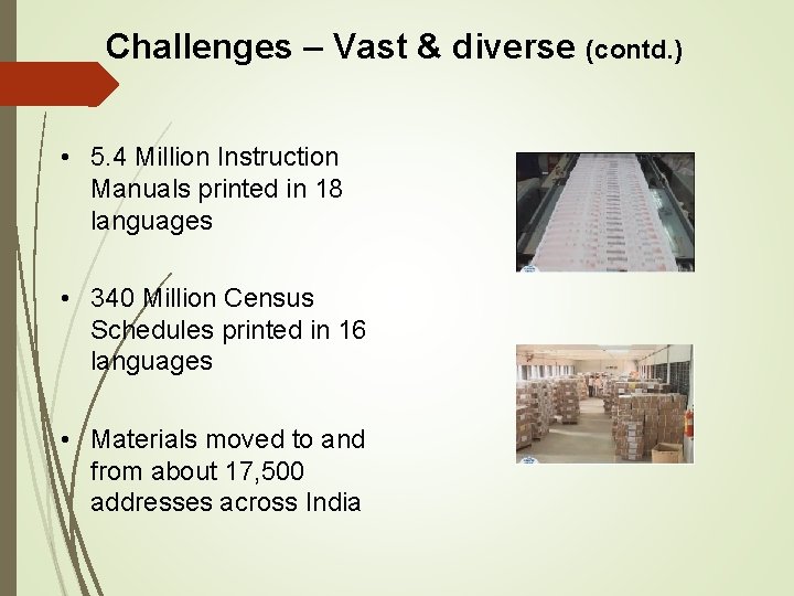 Challenges – Vast & diverse (contd. ) • 5. 4 Million Instruction Manuals printed