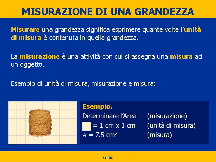 MISURAZIONE DI UNA GRANDEZZA Misurare una grandezza significa esprimere quante volte l’unità di misura