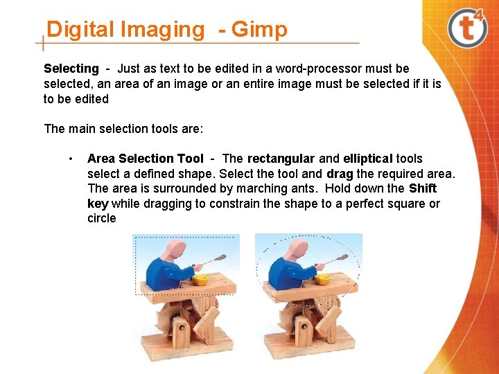 Digital Imaging - Gimp Selecting - Just as text to be edited in a