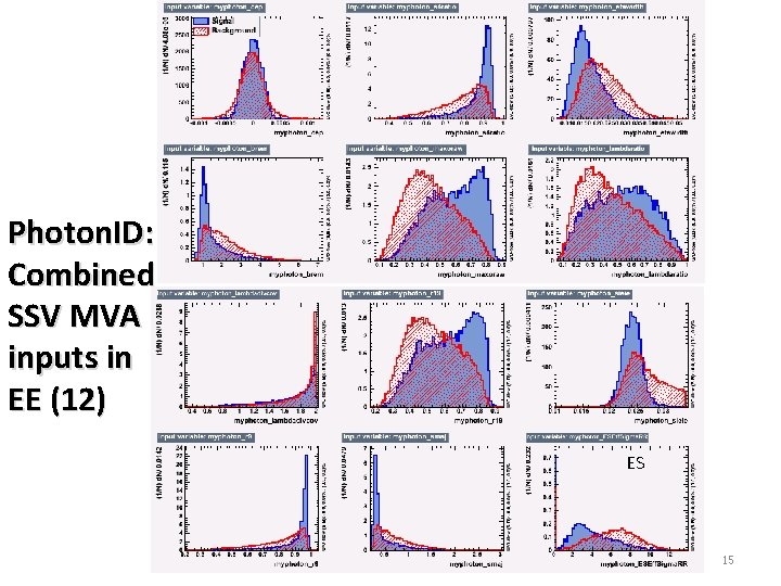 Photon. ID: Combined SSV MVA inputs in EE (12) ES 15 