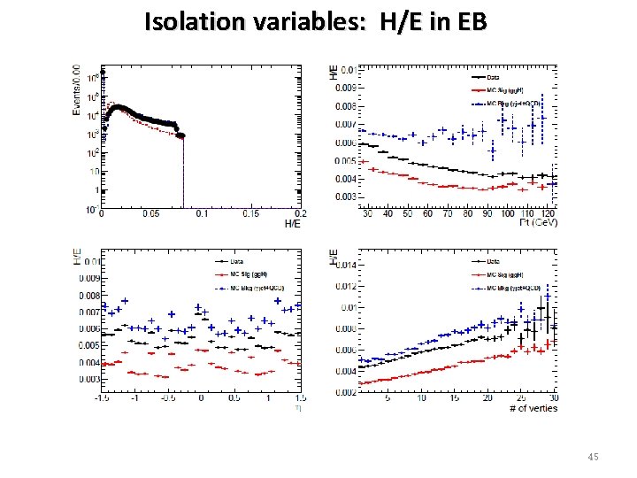 Isolation variables: H/E in EB 45 