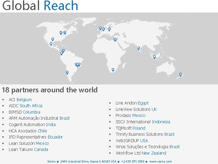 Global Reach 18 partners around the world § § § § § ACI Belgium