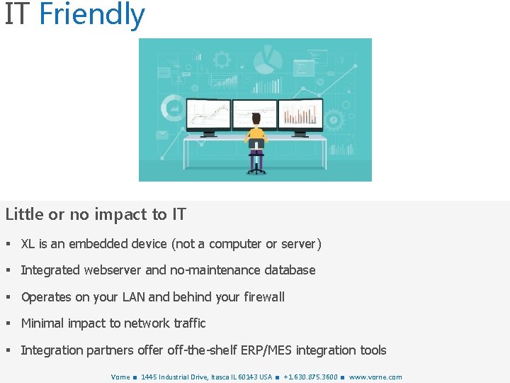 IT Friendly Little or no impact to IT § XL is an embedded device