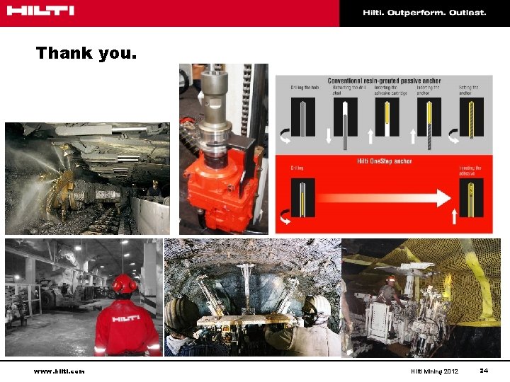 Thank you. www. hilti. com Hilti Mining 2012 24 