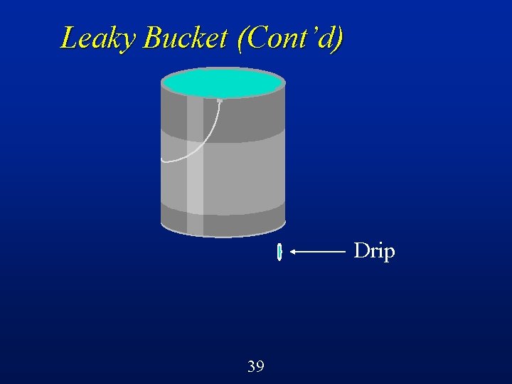 Leaky Bucket (Cont’d) Drip 39 