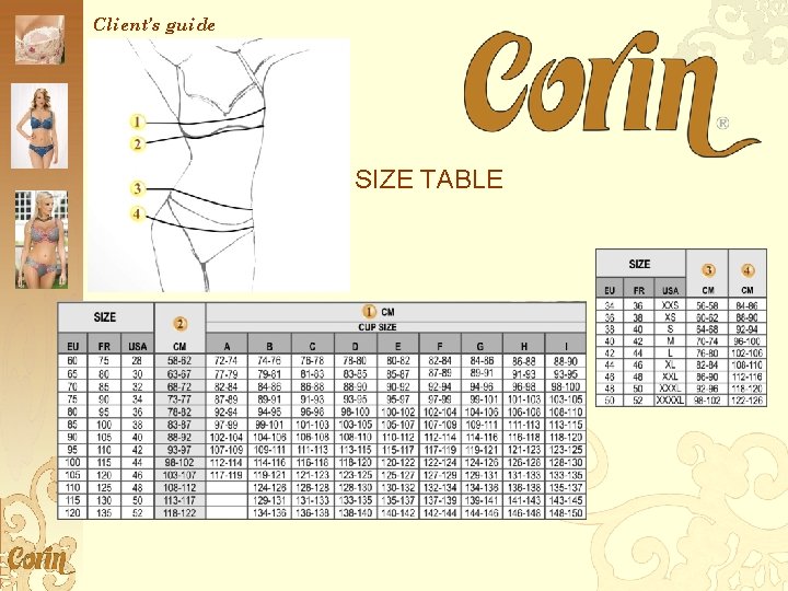 Client’s guide SIZE TABLE 