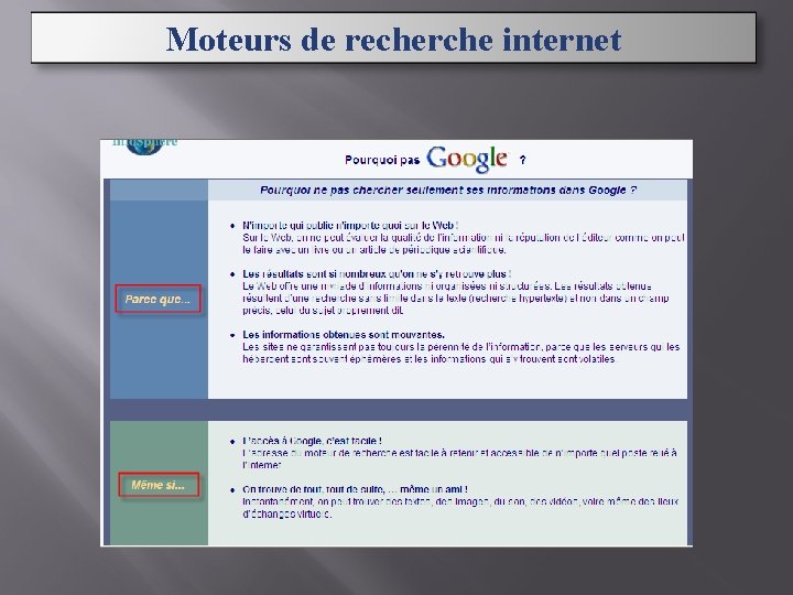 Moteurs de recherche internet 