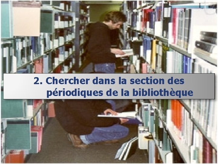 2. Chercher dans la section des périodiques de la bibliothèque 