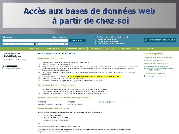 Accès aux bases de données web à partir de chez-soi 