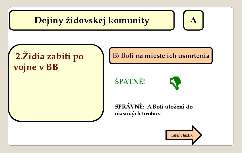 Dejiny židovskej komunity 2. Židia zabití po vojne v BB A B) Boli na