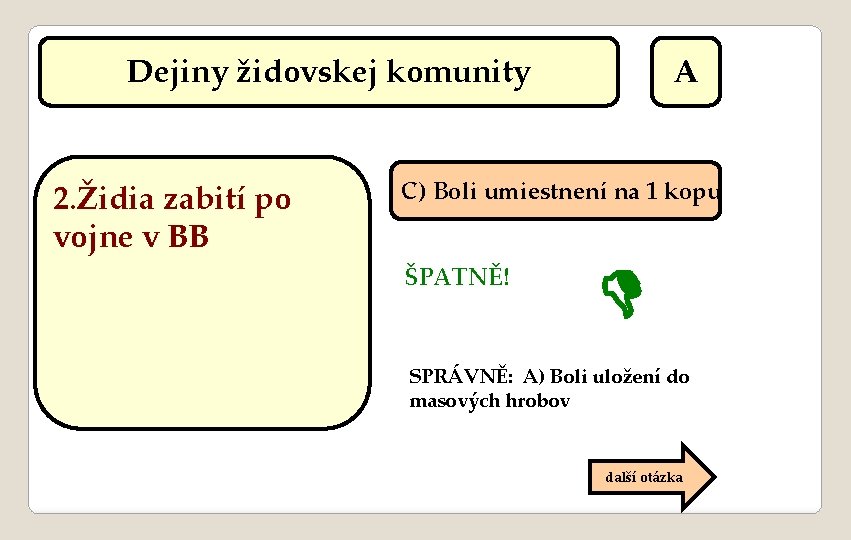 Dejiny židovskej komunity 2. Židia zabití po vojne v BB A C) Boli umiestnení