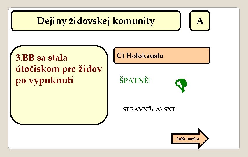 Dejiny židovskej komunity 3. BB sa stala útočiskom pre židov po vypuknutí A C)