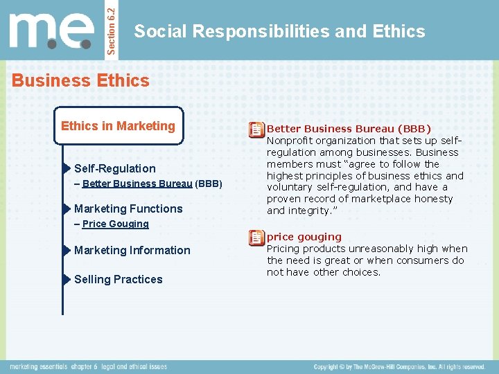 Section 6. 2 Social Responsibilities and Ethics Business Ethics in Marketing Self-Regulation – Better