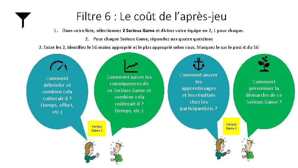 Filtre 6 : Le coût de l’après-jeu 1. Dans votre liste, sélectionnez 2 Serious