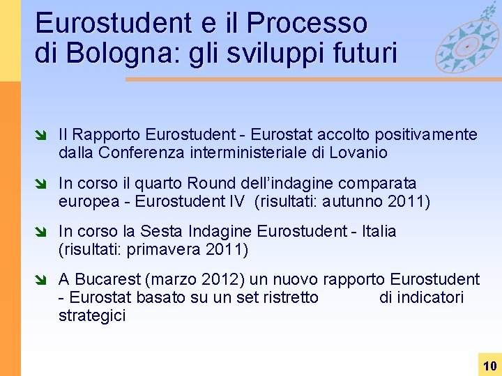 Eurostudent e il Processo di Bologna: gli sviluppi futuri î Il Rapporto Eurostudent - Eurostudent e il Processo di Bologna: gli sviluppi futuri î Il Rapporto Eurostudent -