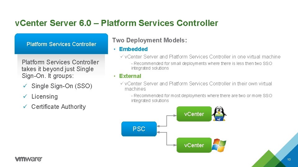 v. Center Server 6. 0 – Platform Services Controller takes it beyond just Single