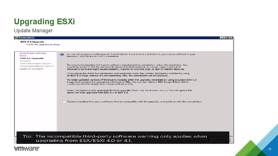 Upgrading ESXi Update Manager 19 