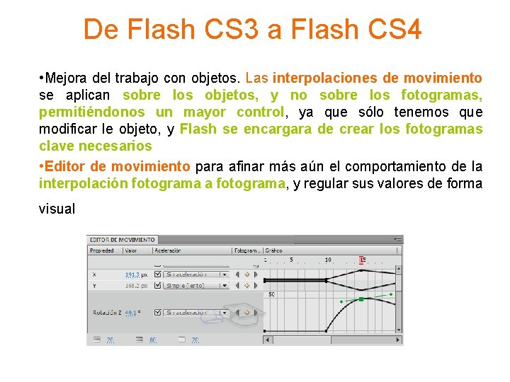 De Flash CS 3 a Flash CS 4 • Mejora del trabajo con objetos.