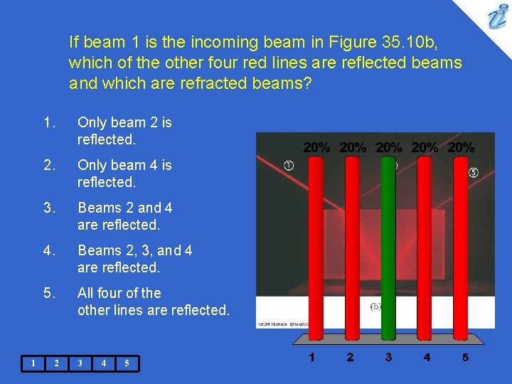 If beam 1 is the incoming beam in Figure 35. 10 b, which of