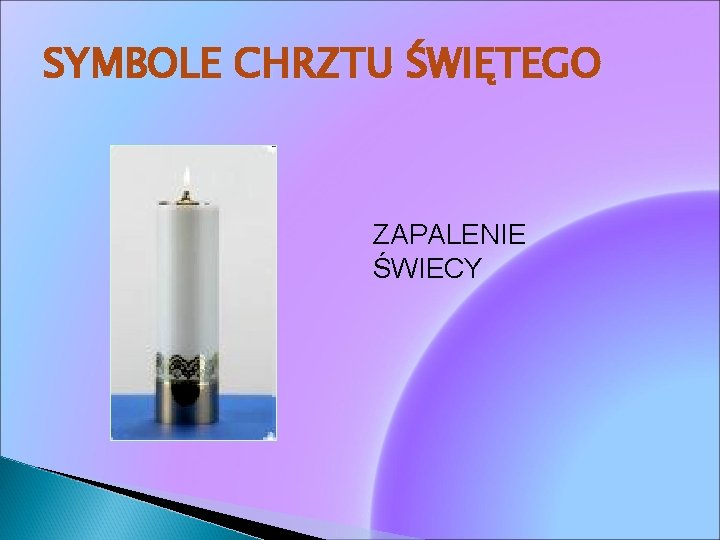 SYMBOLE CHRZTU ŚWIĘTEGO ZAPALENIE ŚWIECY 