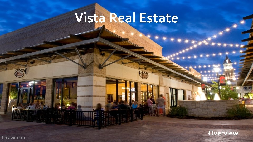 Vista Real Estate La Centerra Overview 