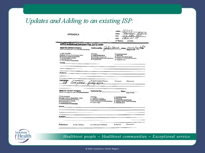 Updates and Adding to an existing ISP: Updates and Adding to an existing ISP: