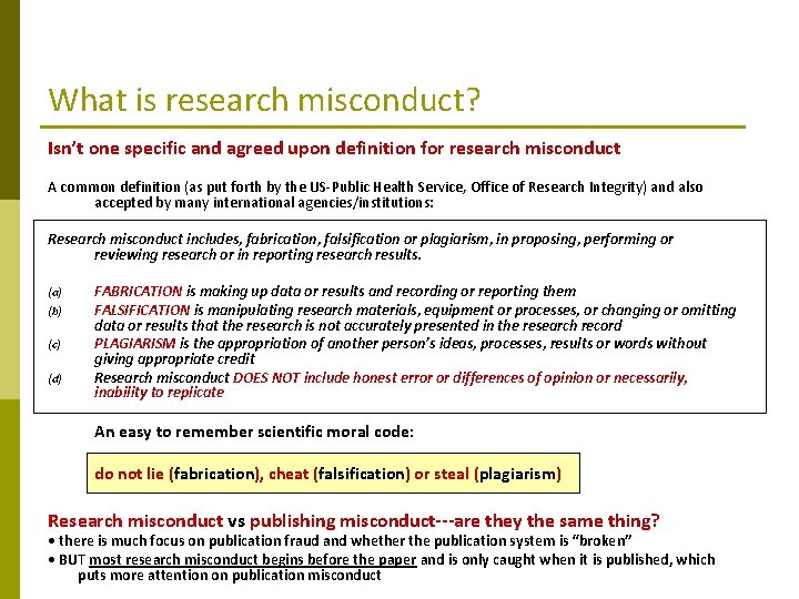 Professional Development Workshop Ethics in Science and Publishing