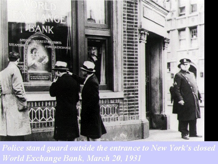 Police stand guard outside the entrance to New York's closed World Exchange Bank, March Police stand guard outside the entrance to New York's closed World Exchange Bank, March