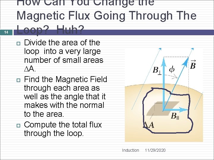 14 How Can You Change the Magnetic Flux Going Through The Loop? Huh? Divide