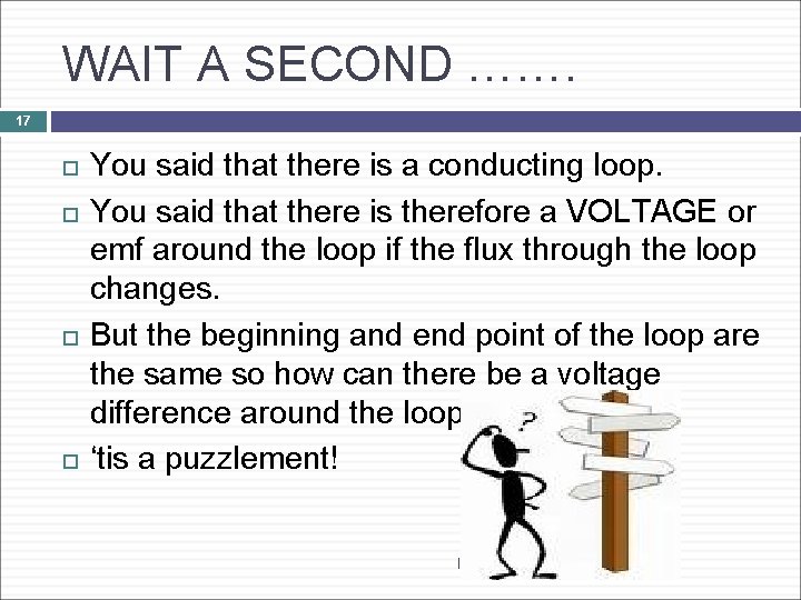 WAIT A SECOND ……. 17 You said that there is a conducting loop. You