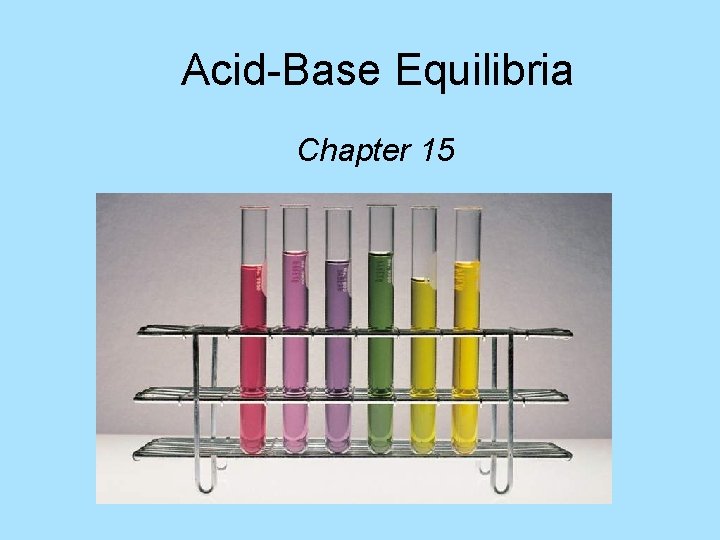 Acid-Base Equilibria Chapter 15 
