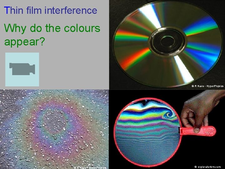 Thin film interference Why do the colours appear? http: //micro. ma gnet. fsu. edu/pri