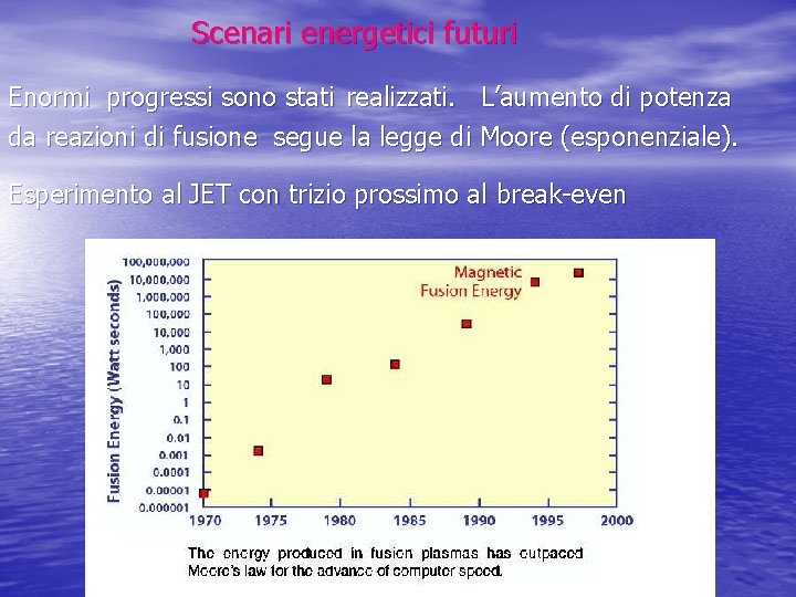 Scenari energetici futuri Enormi progressi sono stati realizzati. L’aumento di potenza da reazioni di Scenari energetici futuri Enormi progressi sono stati realizzati. L’aumento di potenza da reazioni di