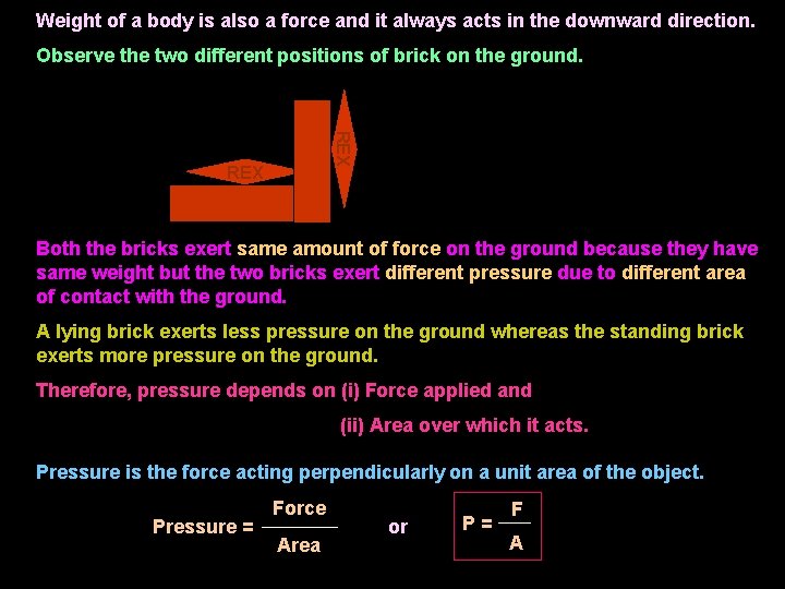 Weight of a body is also a force and it always acts in the