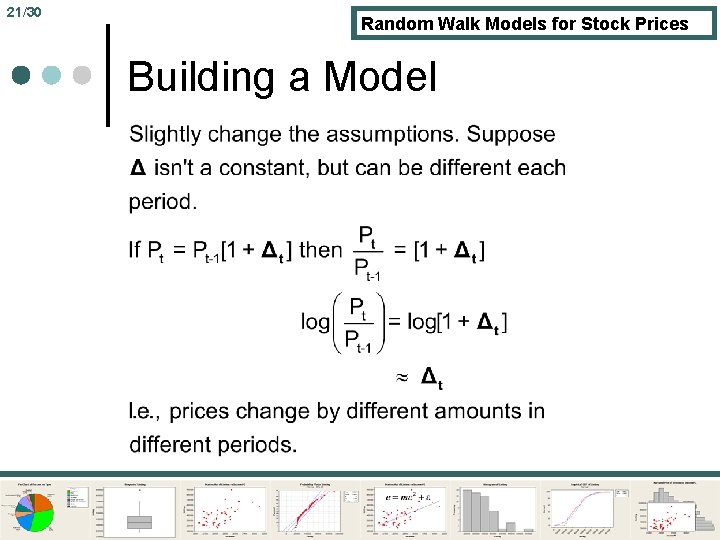 21/30 Random Walk Models for Stock Prices Building a Model 