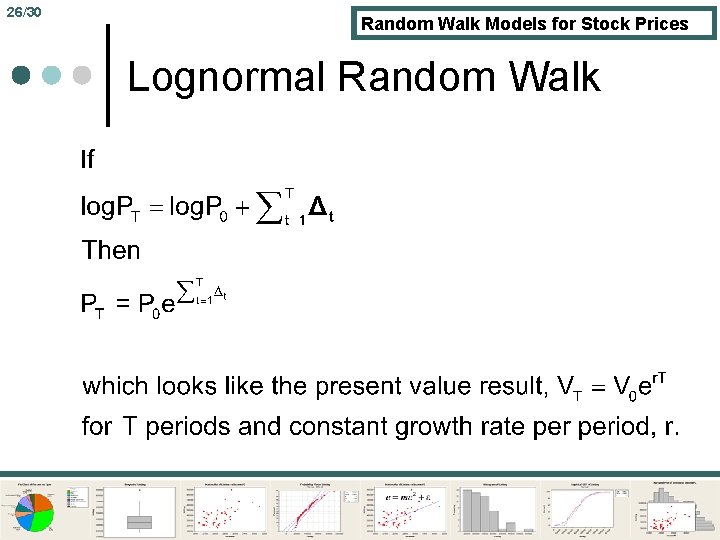 26/30 Random Walk Models for Stock Prices Lognormal Random Walk 