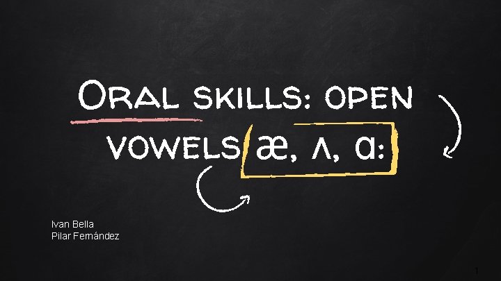 Oral skills: open vowels æ, ʌ, ɑ: Ivan Bella Pilar Fernández 1 