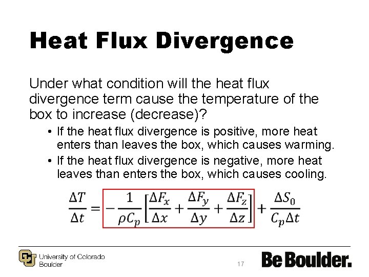 Heat Flux Divergence Under what condition will the heat flux divergence term cause the