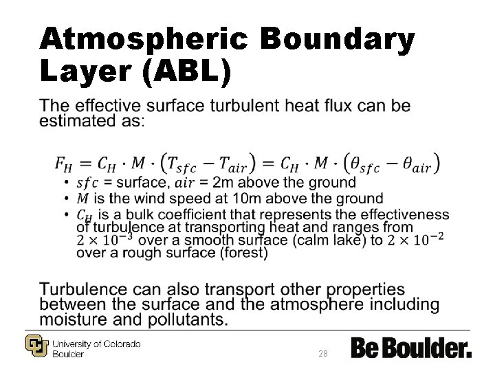 Atmospheric Boundary Layer (ABL) • 28 