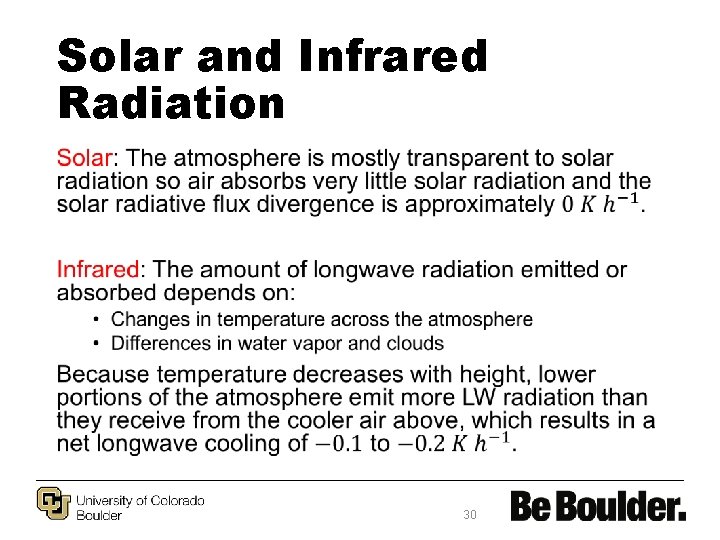Solar and Infrared Radiation • 30 