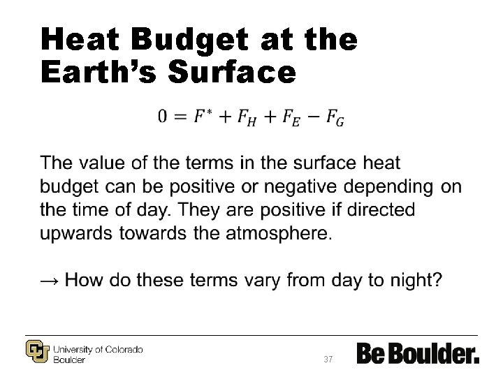 Heat Budget at the Earth’s Surface • 37 